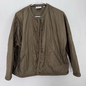 Aspesi Women’s Thermore Quilted Snap Front Lightweight Jacket Green size Small